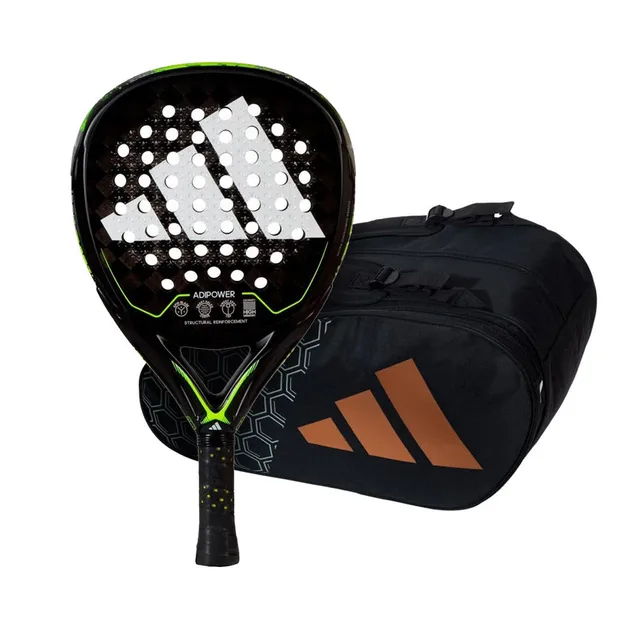 Adidas Adipower 3.2 padel racket with Adidas Control bronze racket bag pack