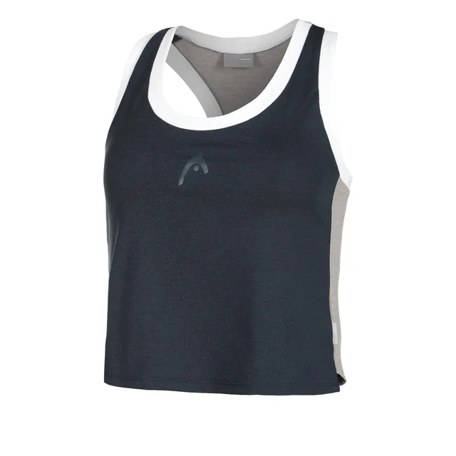 HEAD Play Crop Tanktop Dames-Donkerblauw,Wit