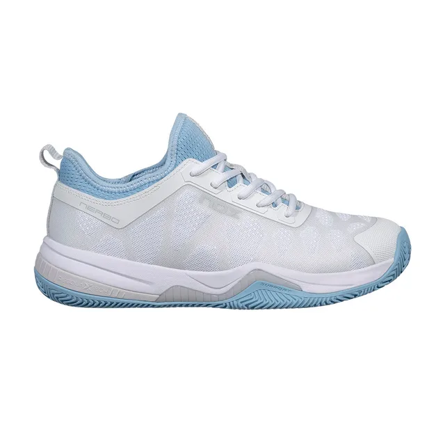 Nox Nerbo 2026 White/Dusk Blue Unisex Padel Shoes with Clay Herringbone Sole