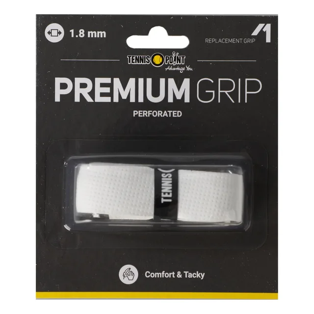 Tennis-Point Premium Grip Perforated Verpakking 1 Stuk-Wit