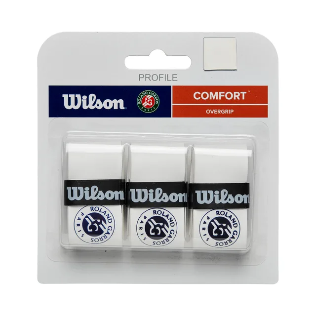 Wilson Pro Overgrip Roland Garros Verpakking 3 Stuks-Wit,Blauw